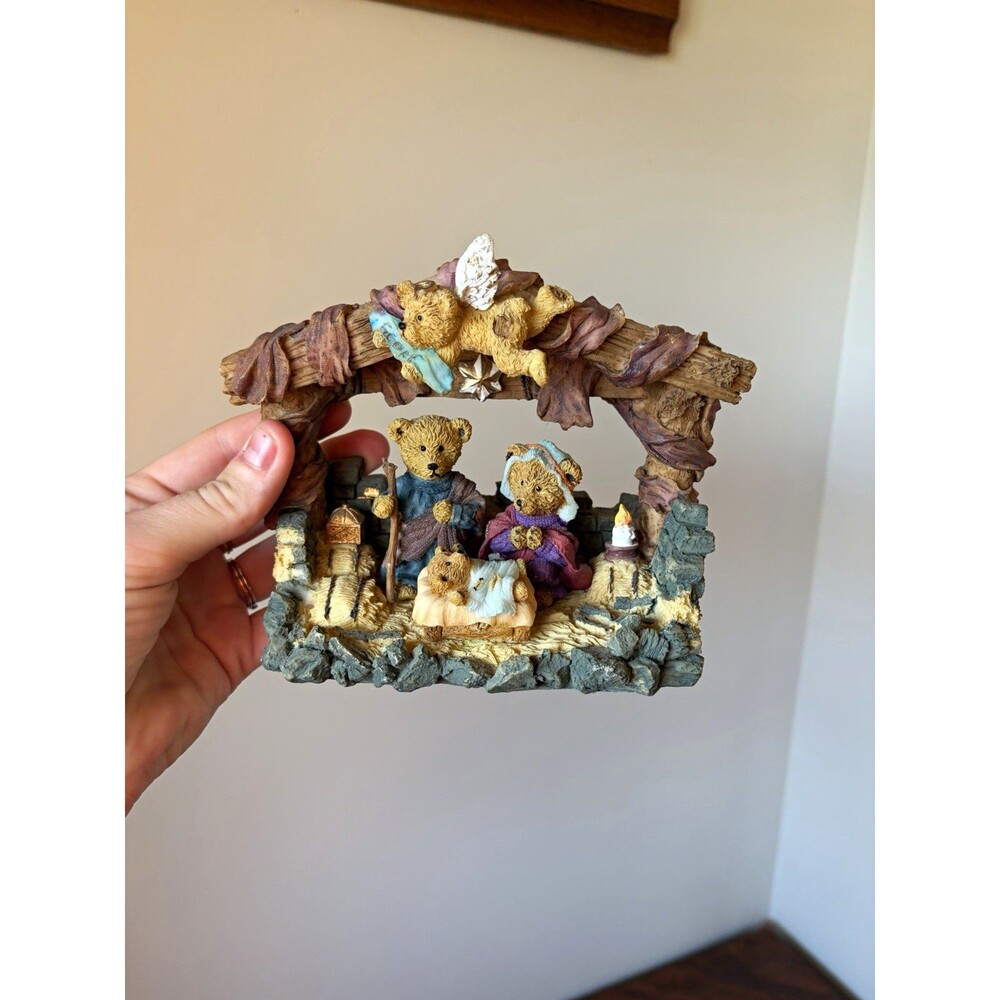 Target Dept. 4 Teddy Bear Nativity Resin Figurine 2001 Small